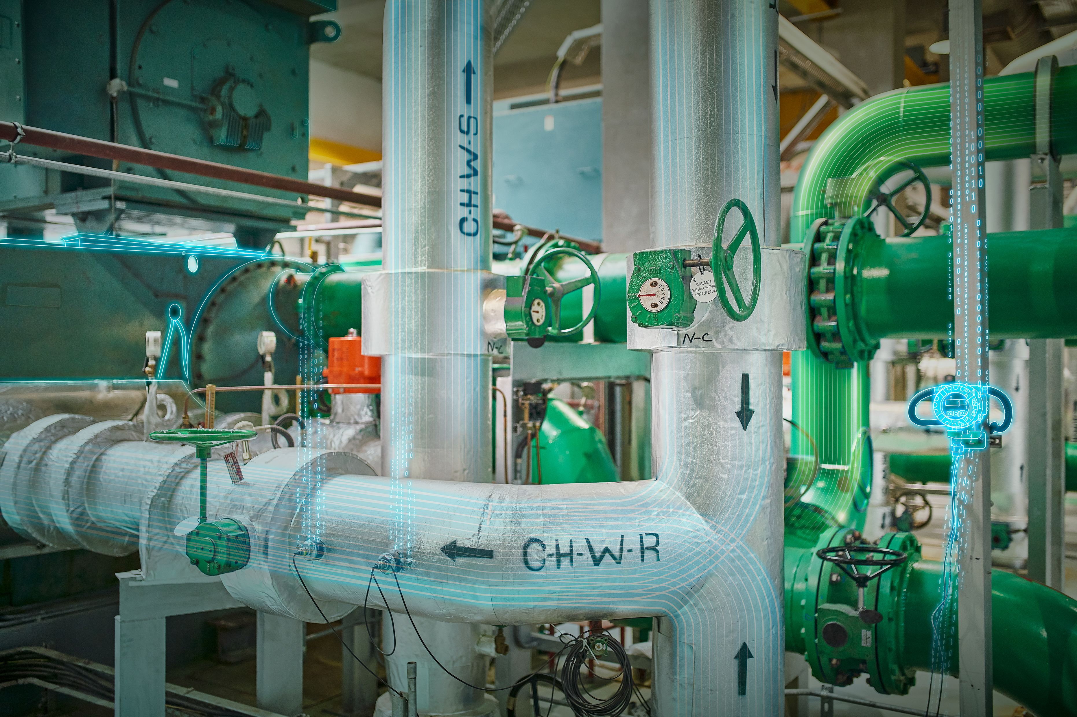 Industrial piping and valve infrastructure monitored and optimized with DemandFlow