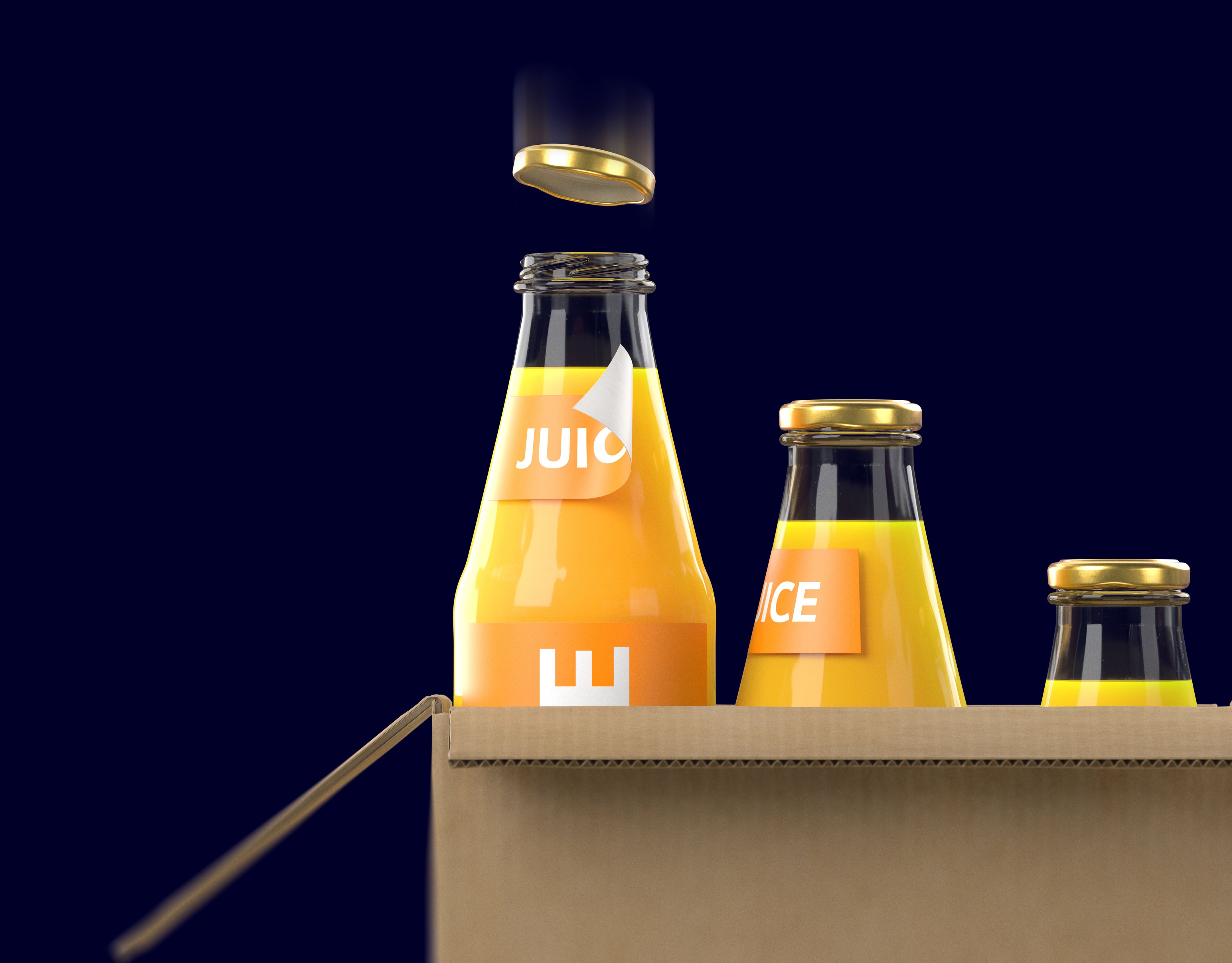 Beverages are filled in bottles and packed for shipment
