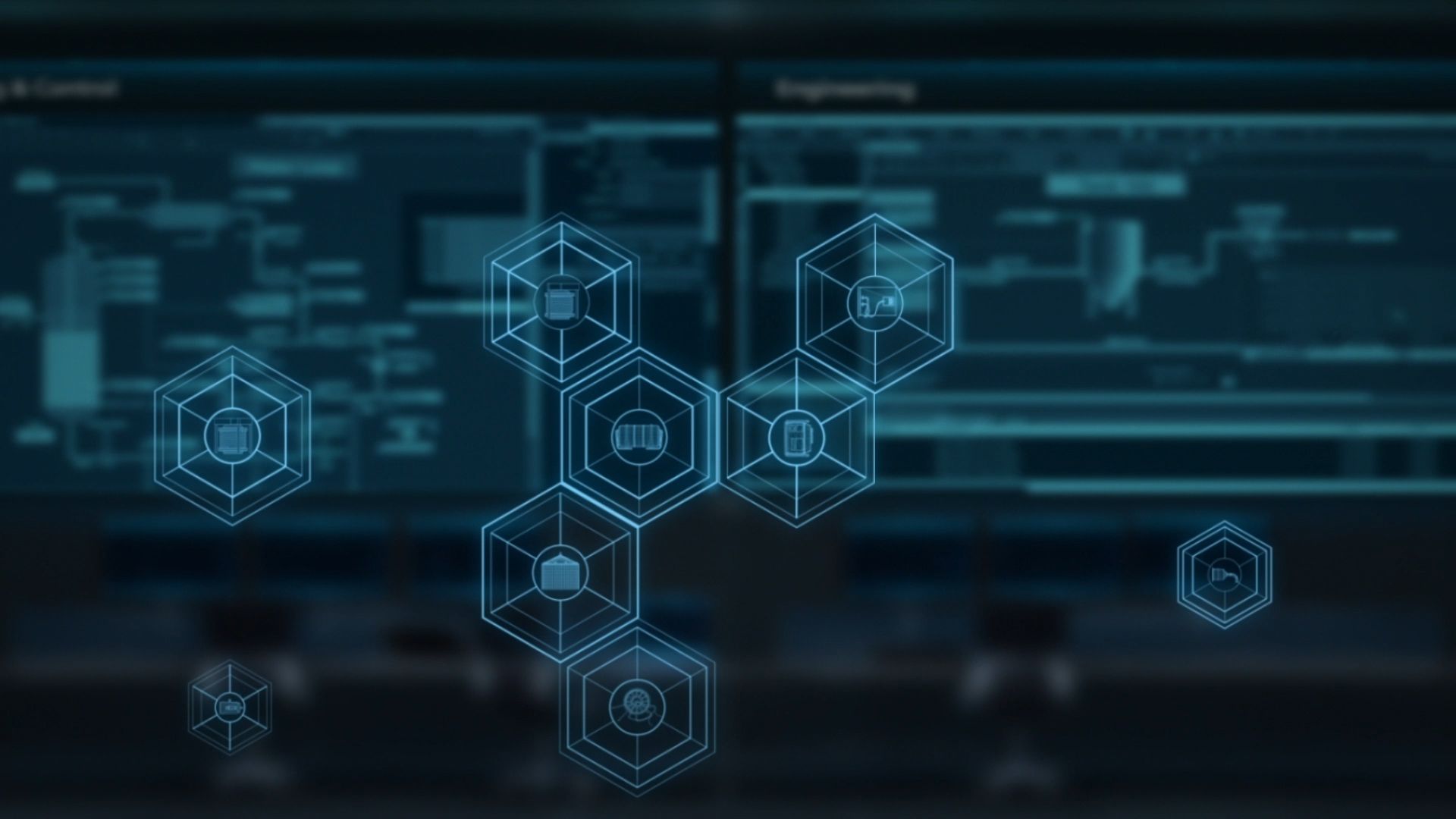 Illustration des Module‑Type‑Package‑(MTP)-Konzepts mit standardisierter Integration modularer Maschinen in eine flexible Produktionslinie über eine zentrale Prozessorchestrierung mittels OPC UA und PROFINET.