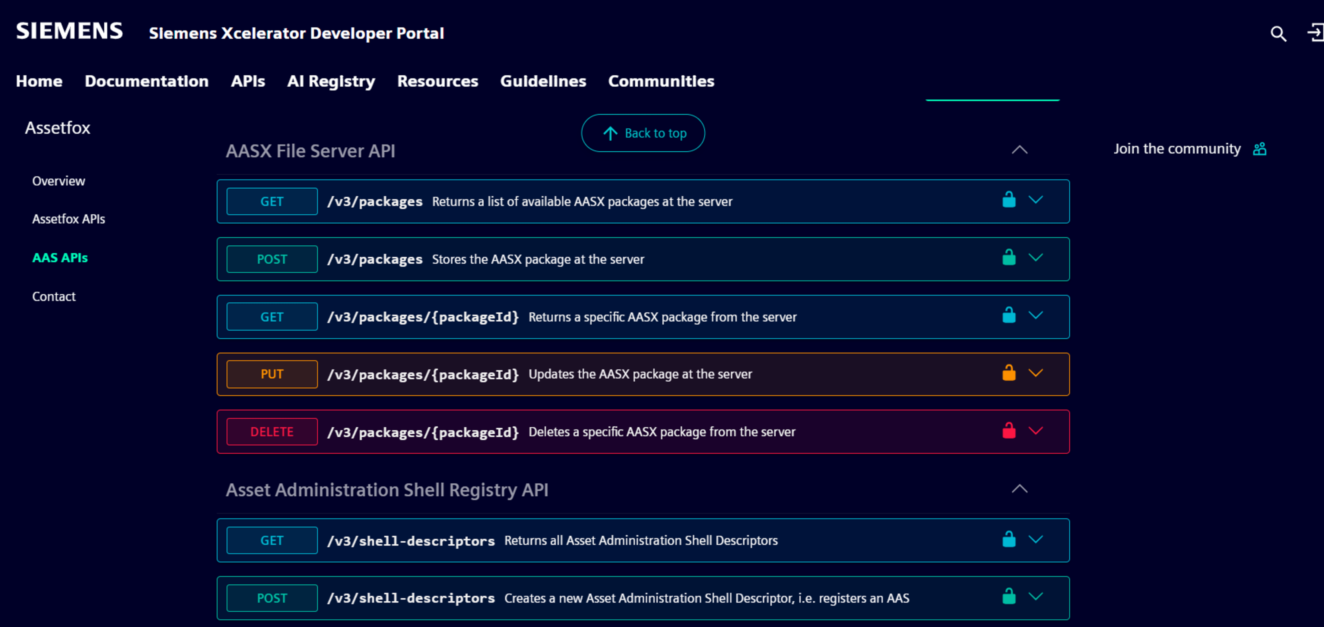 Defined and accessible API catalogue description allowing end-users and 3rd party to build up own applications on top of Asse