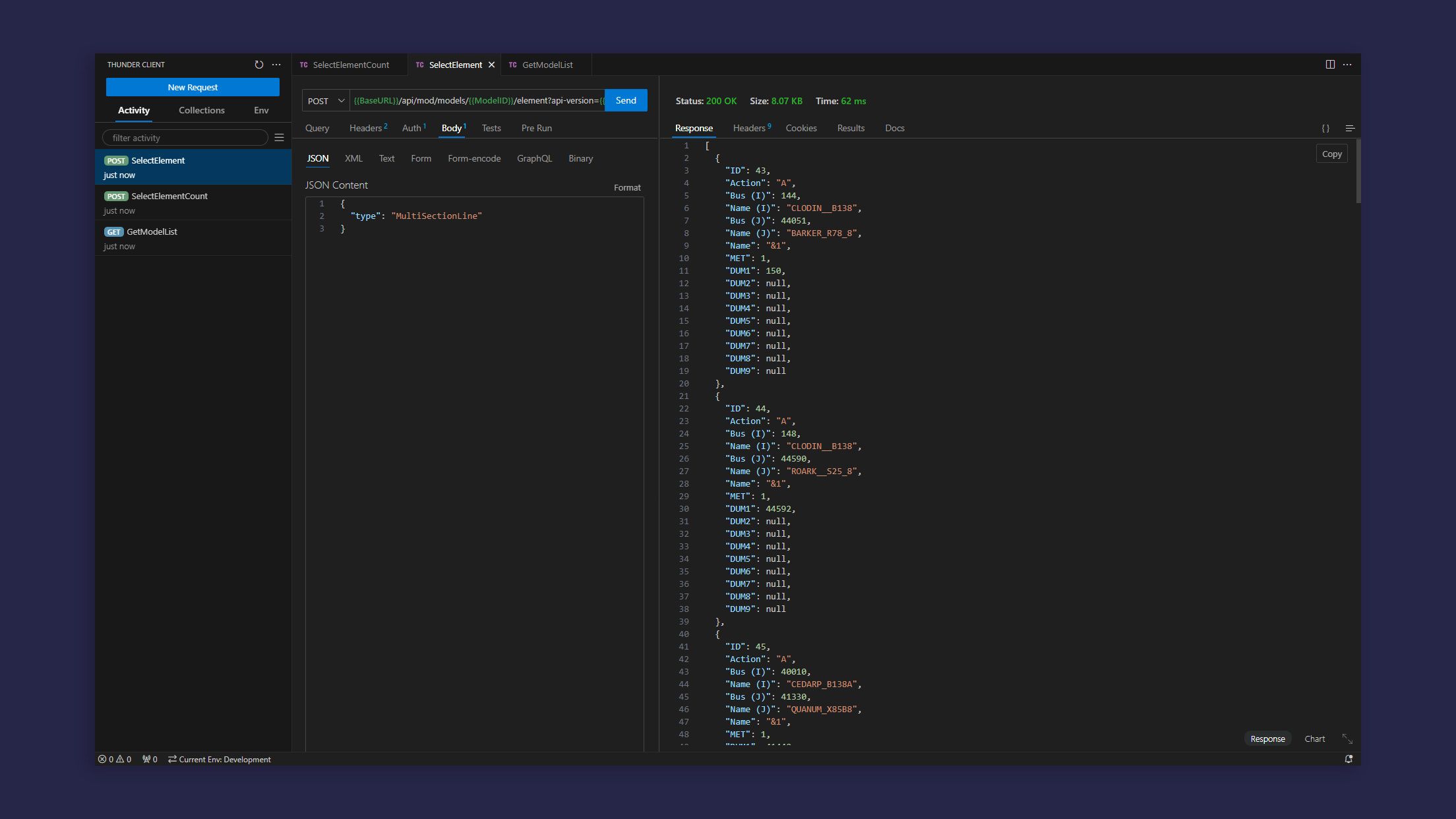 Network Model Manager: REST APIs (Screenshot)