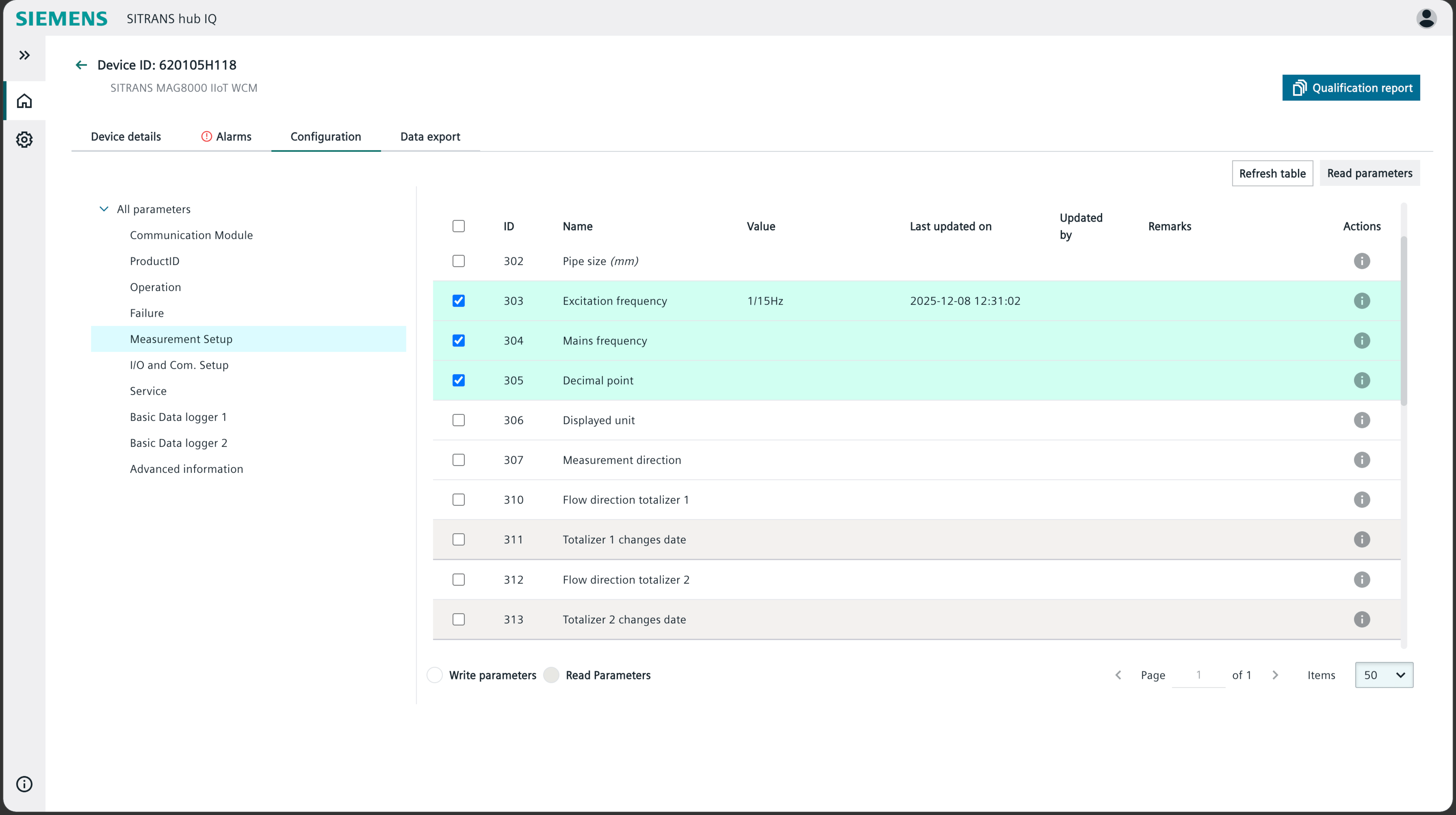 Remote device configuration to ensure easy parameterization