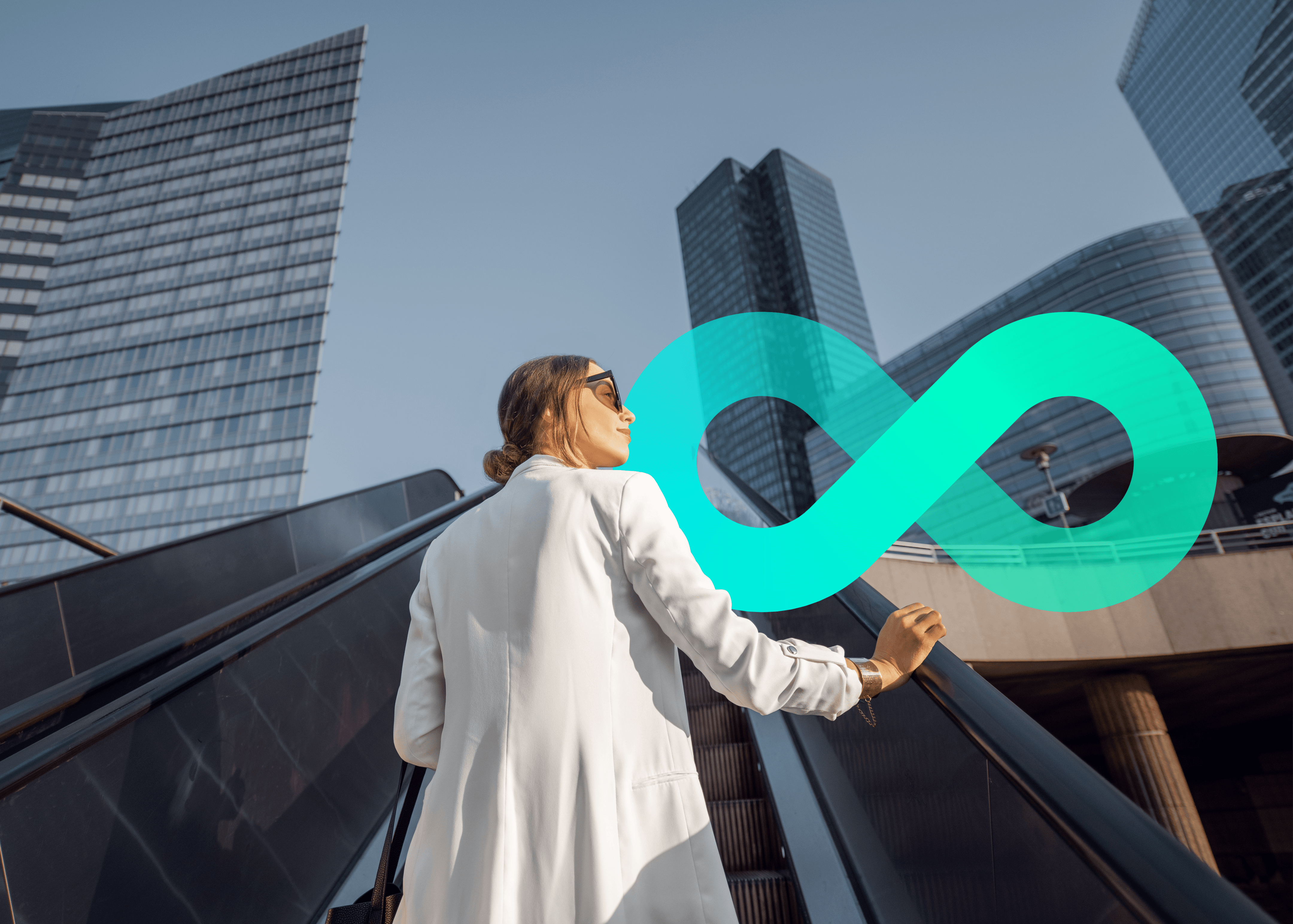 VivaTech visual (decorative) woman in cityscape