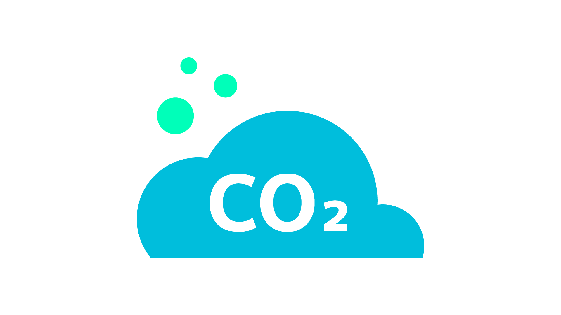 Ikona pokazująca chmurę z literami CO2 