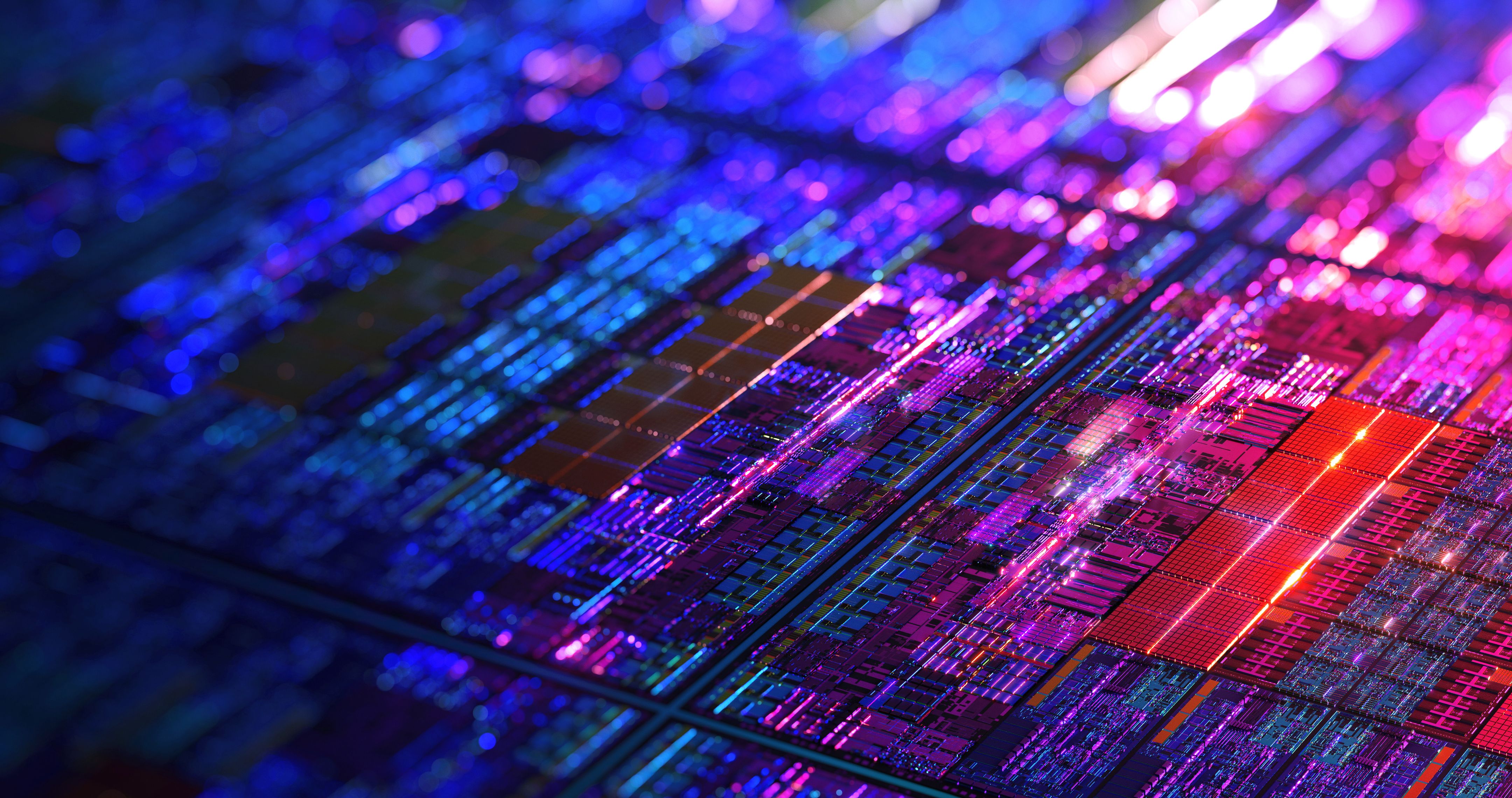 Makro modernog procesora CPU Die Chip