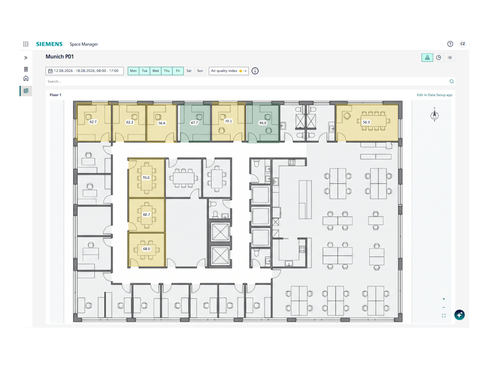 Building X Space Manager dashboard.