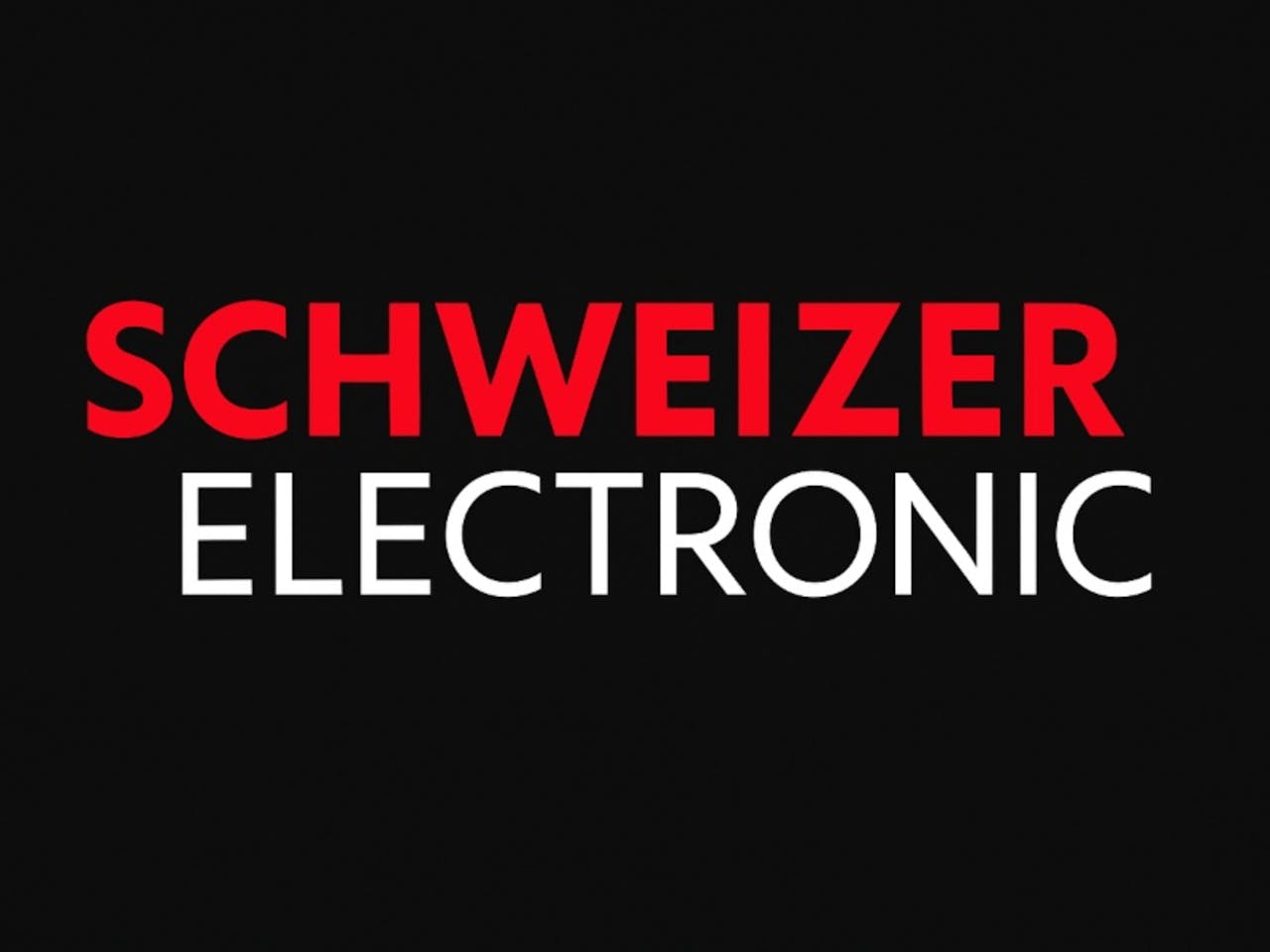 Logotip za Schweizer Electronic na črni barvi
