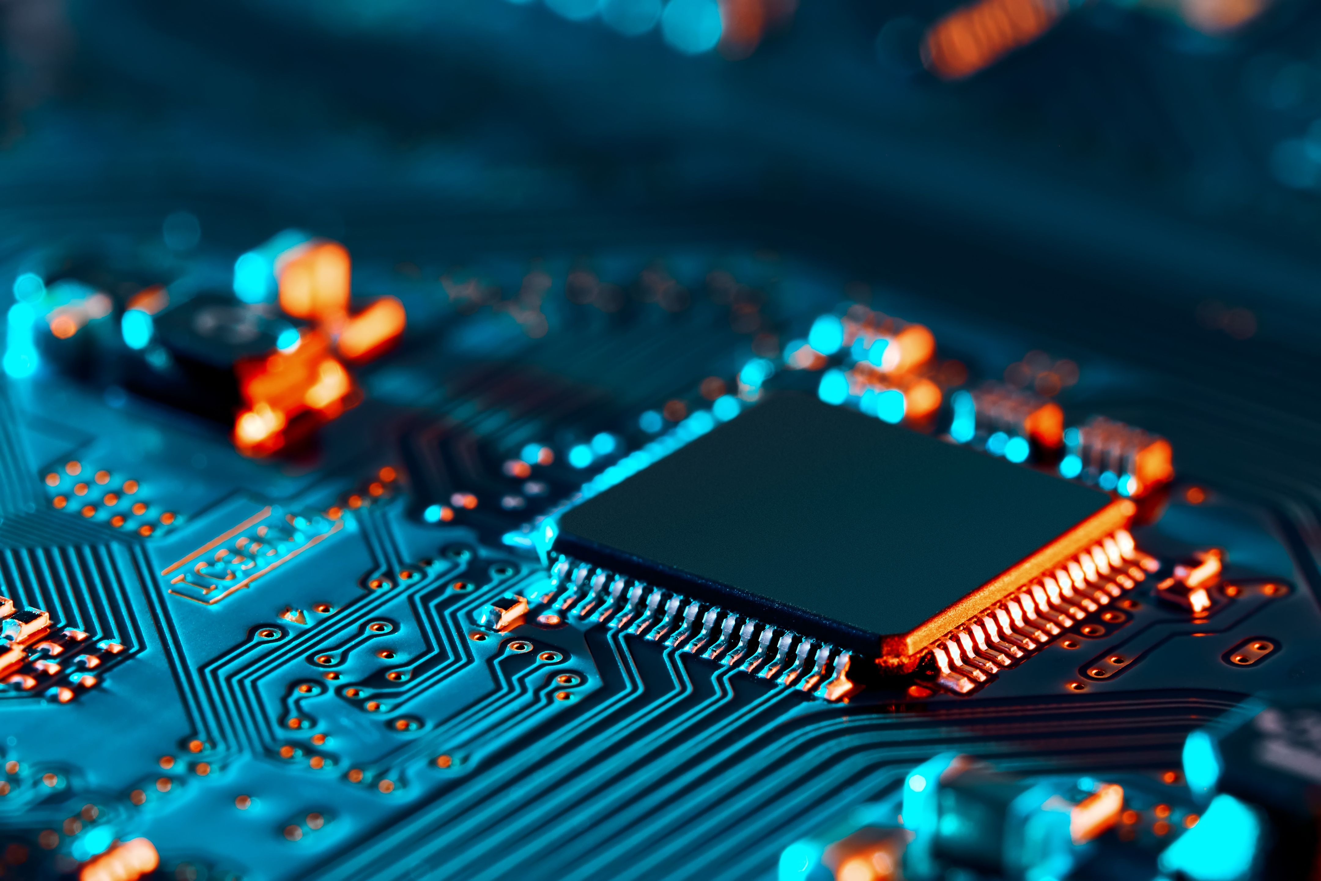 Electronic circuit board close up
