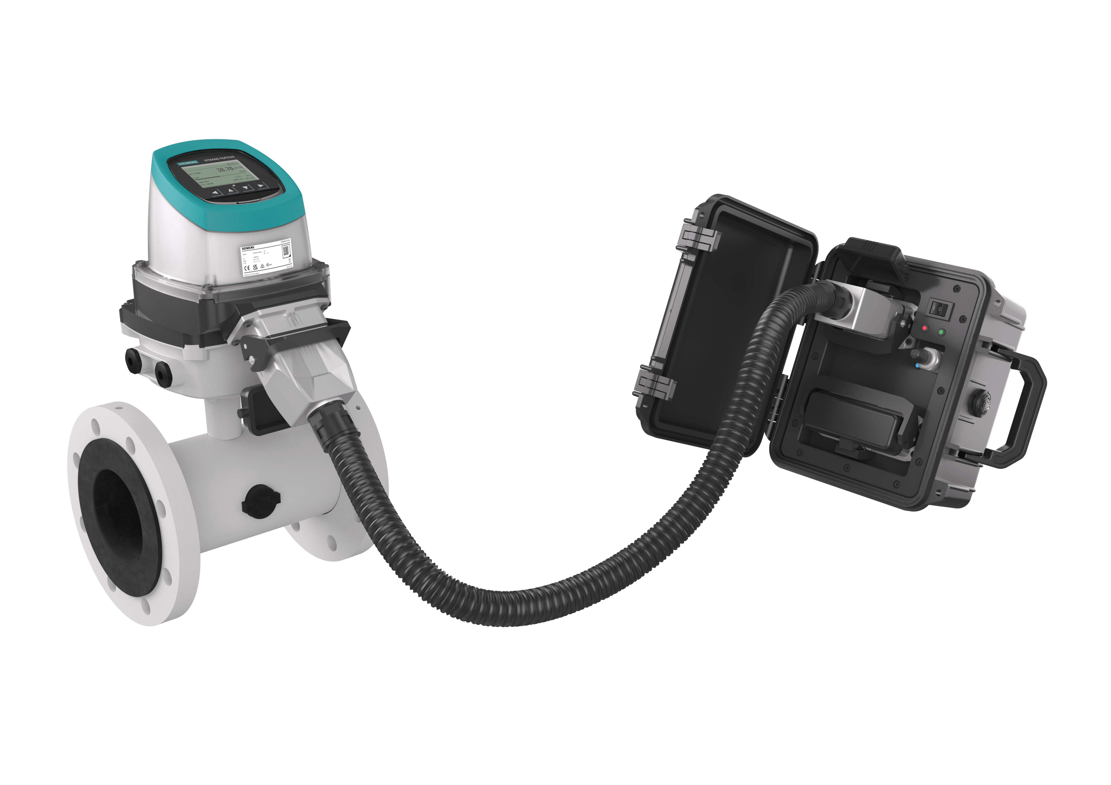 A SITRANS Verificator és a SITRANS FM520 renderelése, csatlakoztatva