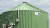 Green silo of a biogas plant.