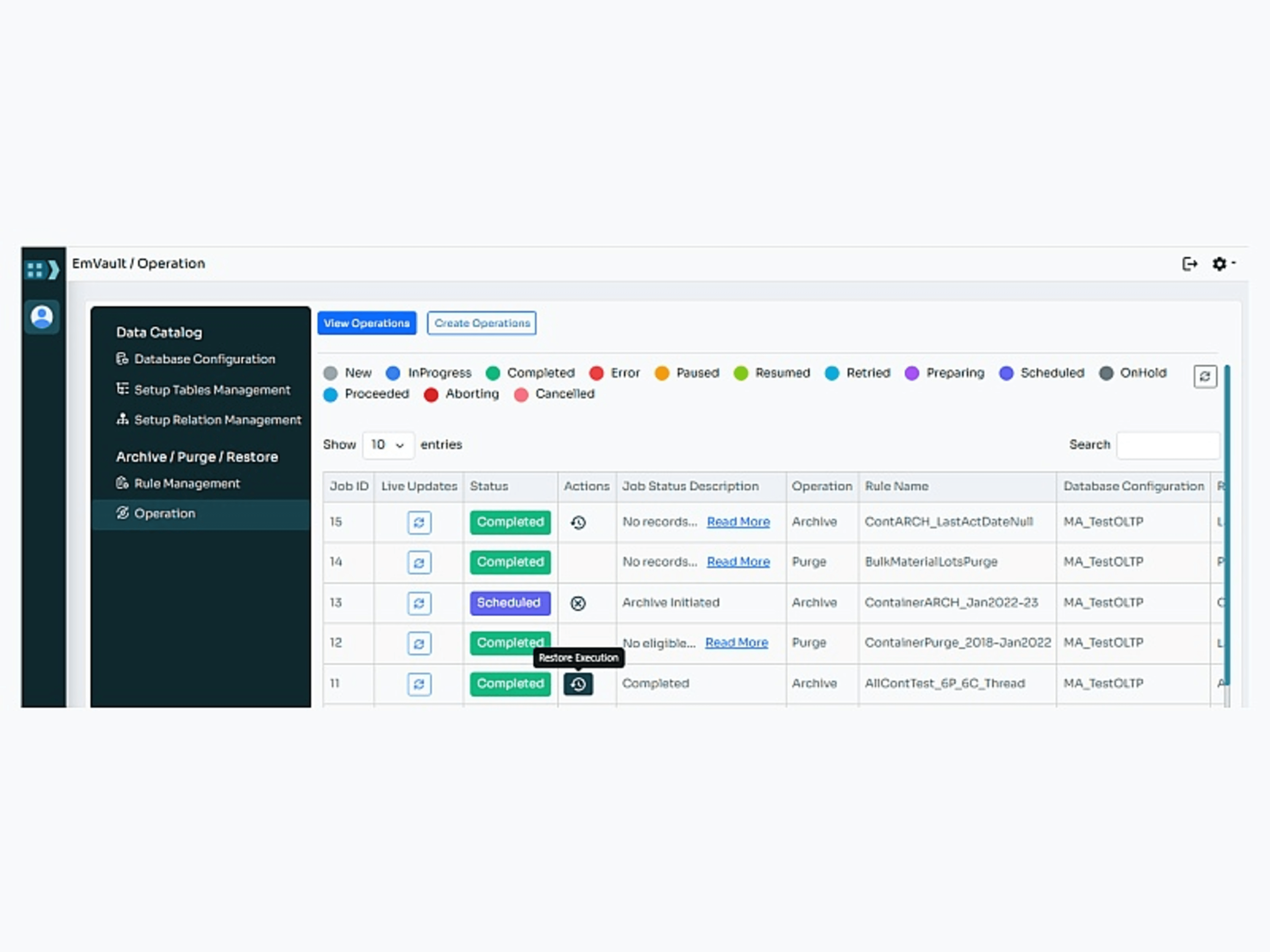 Rozhranie pre správu prevádzky databázy