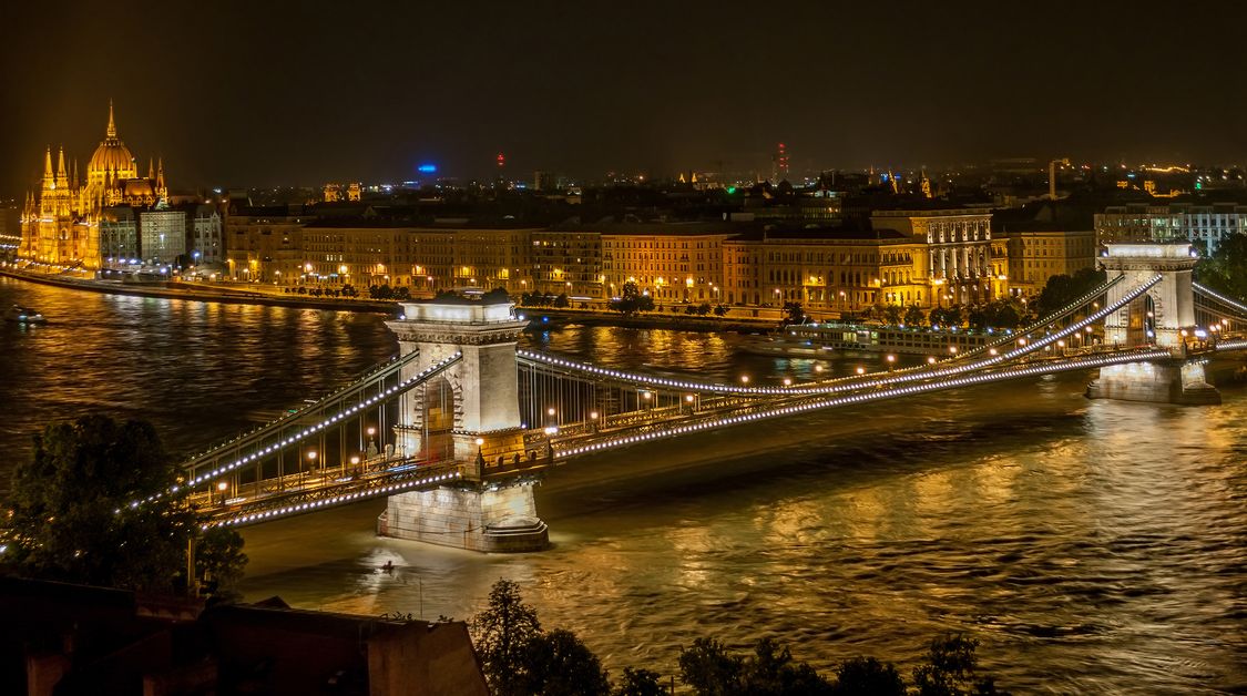Blick auf die Kettenbrücke von Budapest