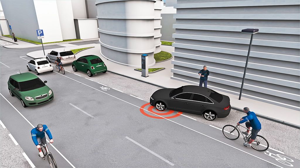 Das sensorgesteuerte Parkmanagementsystem Parkplatz ohne Suche