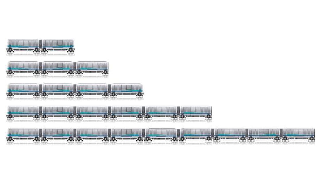 Automated people-mover train configurations