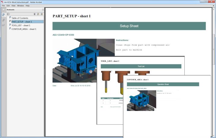 Skapa fullständiga, detaljerade arbetsinstruktioner när du programmerar i NX CAM.