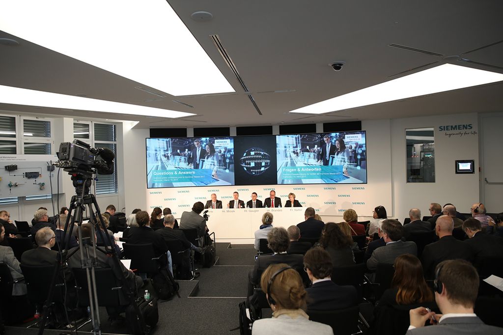 Siemens press conference ahead of the Hannover Messe 2017