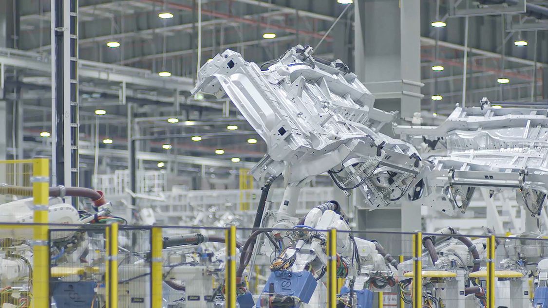 Picture of a production plant of an automobile manufacturer in Mexico