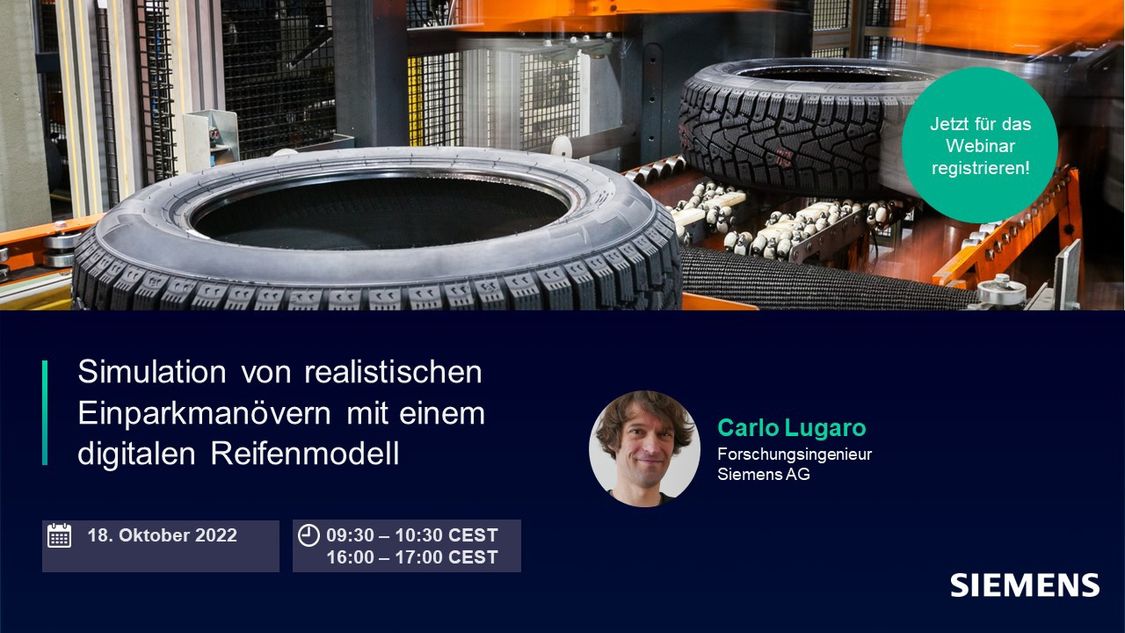 Webinar Tire: Simulation von realistischen Einparkmanövern mit einem digitalen Reifenmodell