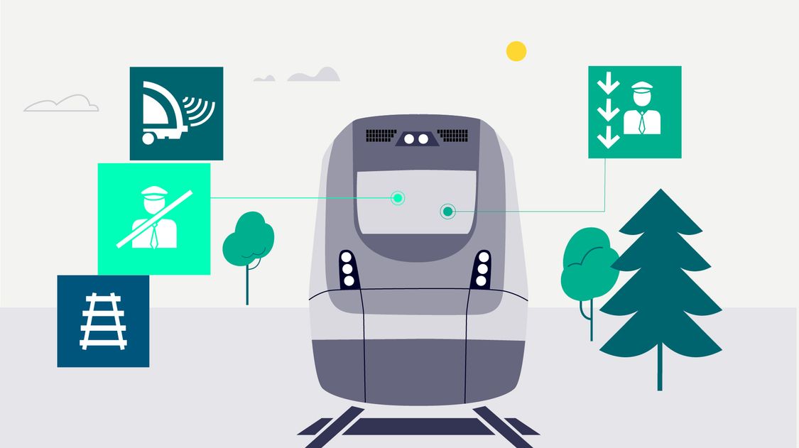 Driverless train operation on specific sections