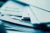 close-up of a stack of newspapers