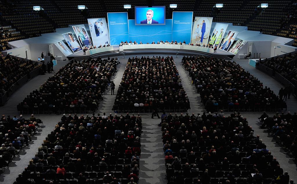 Siemens Annual Shareholders' Meeting 2013 in Munich, Germany - Annual Shareholders' Meeting in the "Olympiahalle" Munich