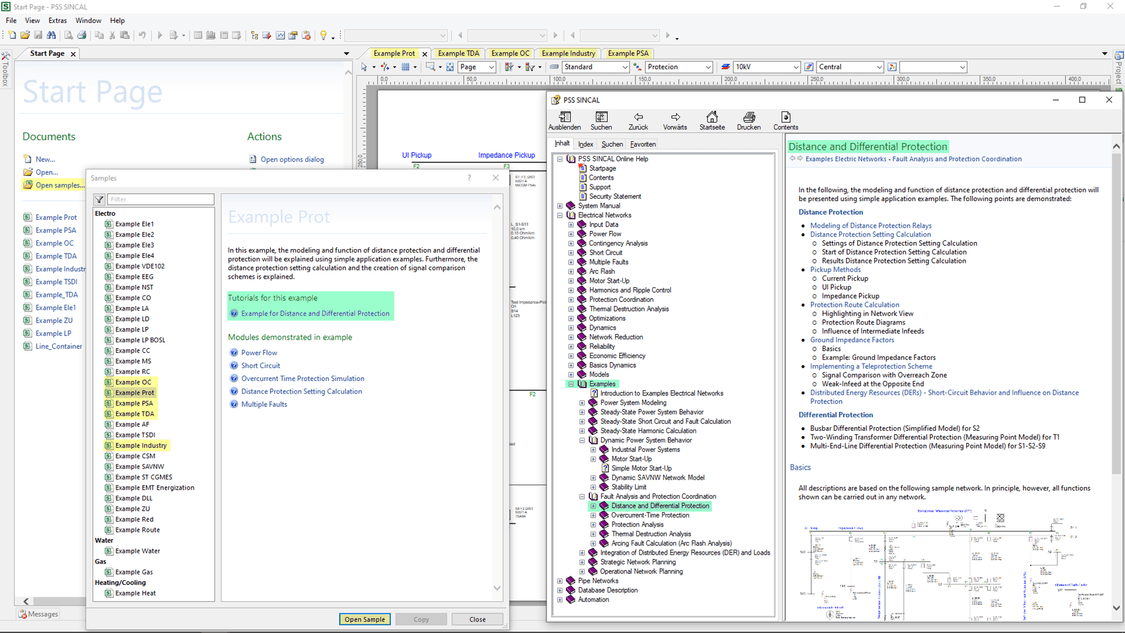  New example networks with focus on protection and industry
