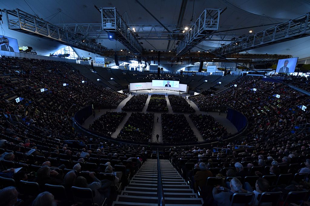 Annual Shareholders' Meeting 2018 of Siemens AG at the Olympiahalle in Munich, Germany