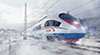 Velaro RUS fährt durch eine Eislandschaft