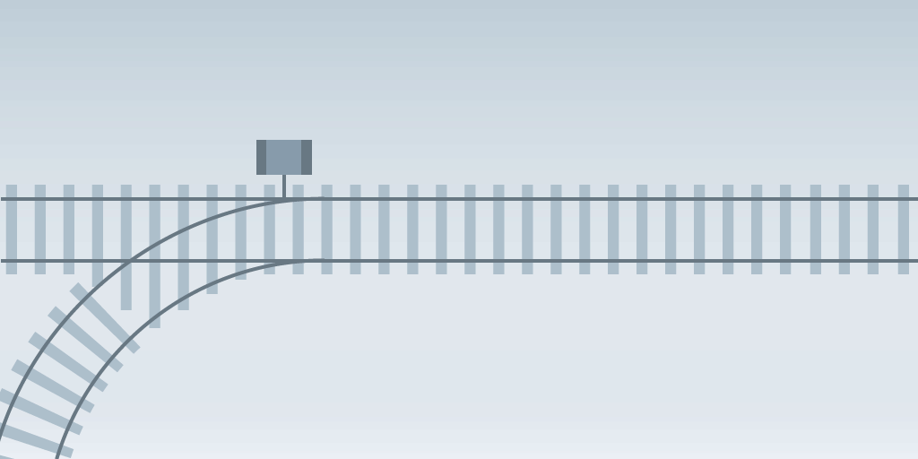 Gif-Animation ein Zug fährt auf eine Weiche und wird gestopt Siemens Mobility Technical Traineeprogramm