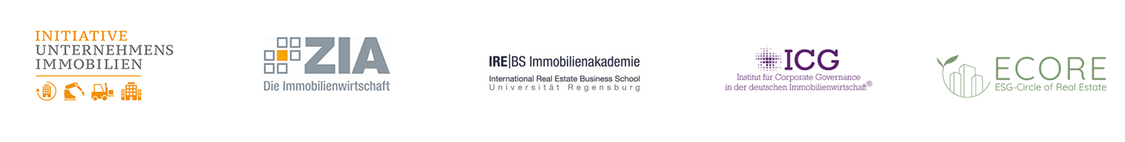 partner logos: Initiative Unternehmensimmobilien, ZIA, IRE BS, ICG, ECORE