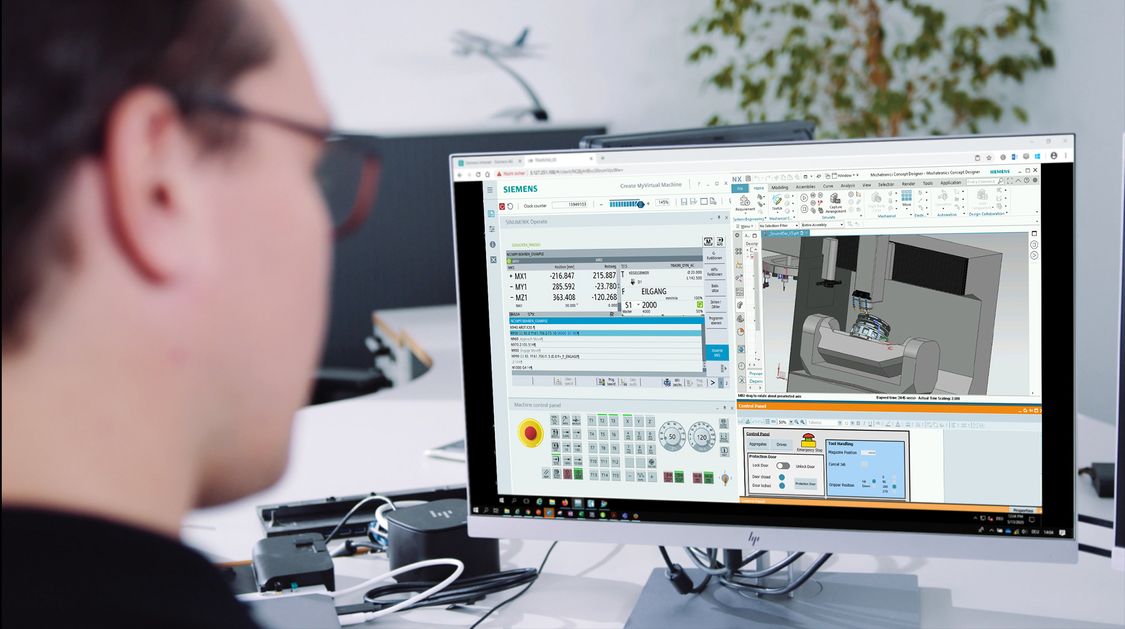 Kostenlose 30 Tage Demo-Software zum digitalen Zwilling auf einem PC im HomeOffice
