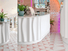 White 3D-printed coffee bar with a wavy surface haddy-cead-furniture-additive-manufacturing-lfam-3d-printing-ai-robot-sinumerik-controller-bar