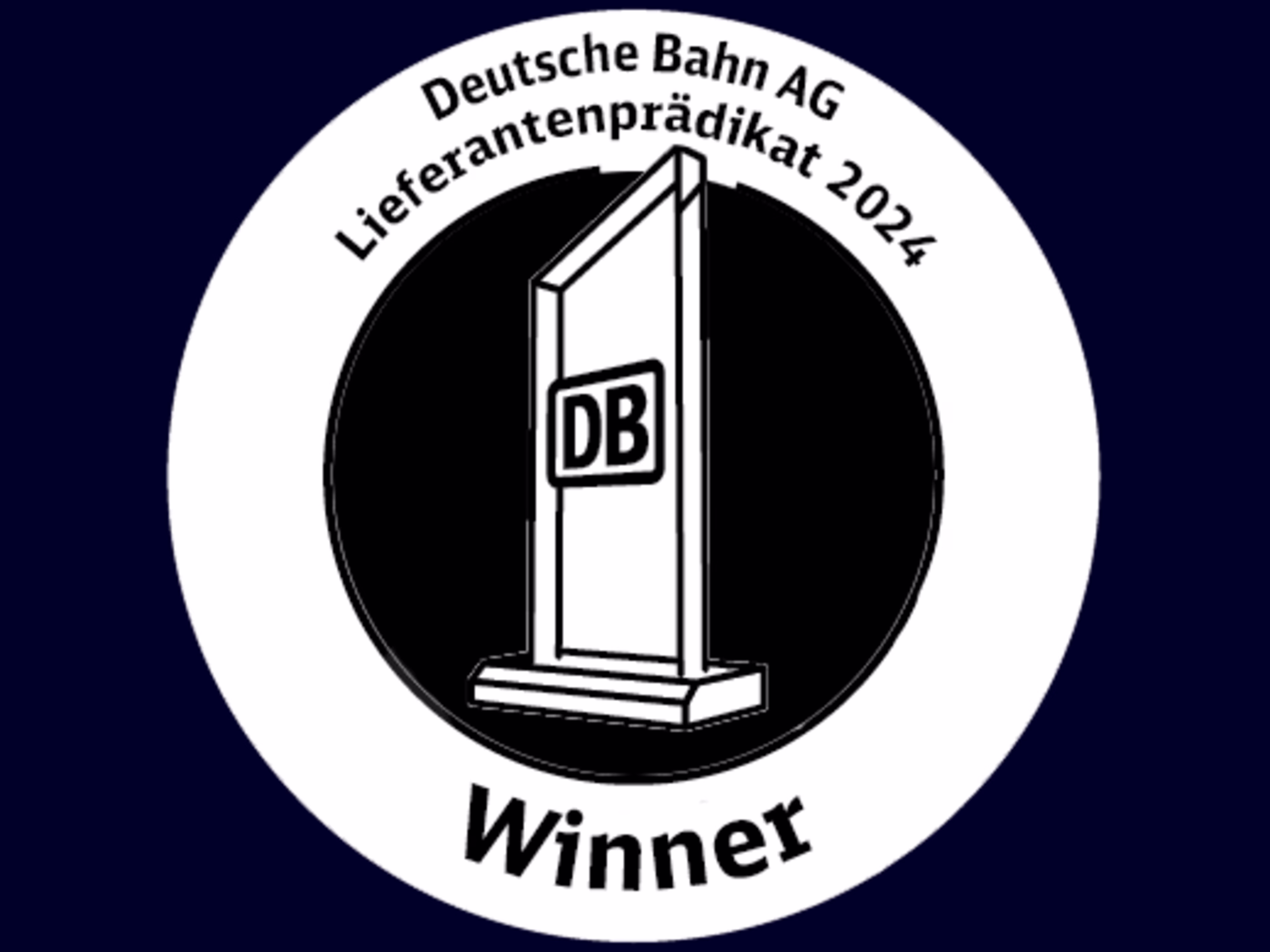 Winner seal of German Deutsche Bahn Supplier Award 2024 Winner seal of German Deutsche Bahn Supplier Award 2024