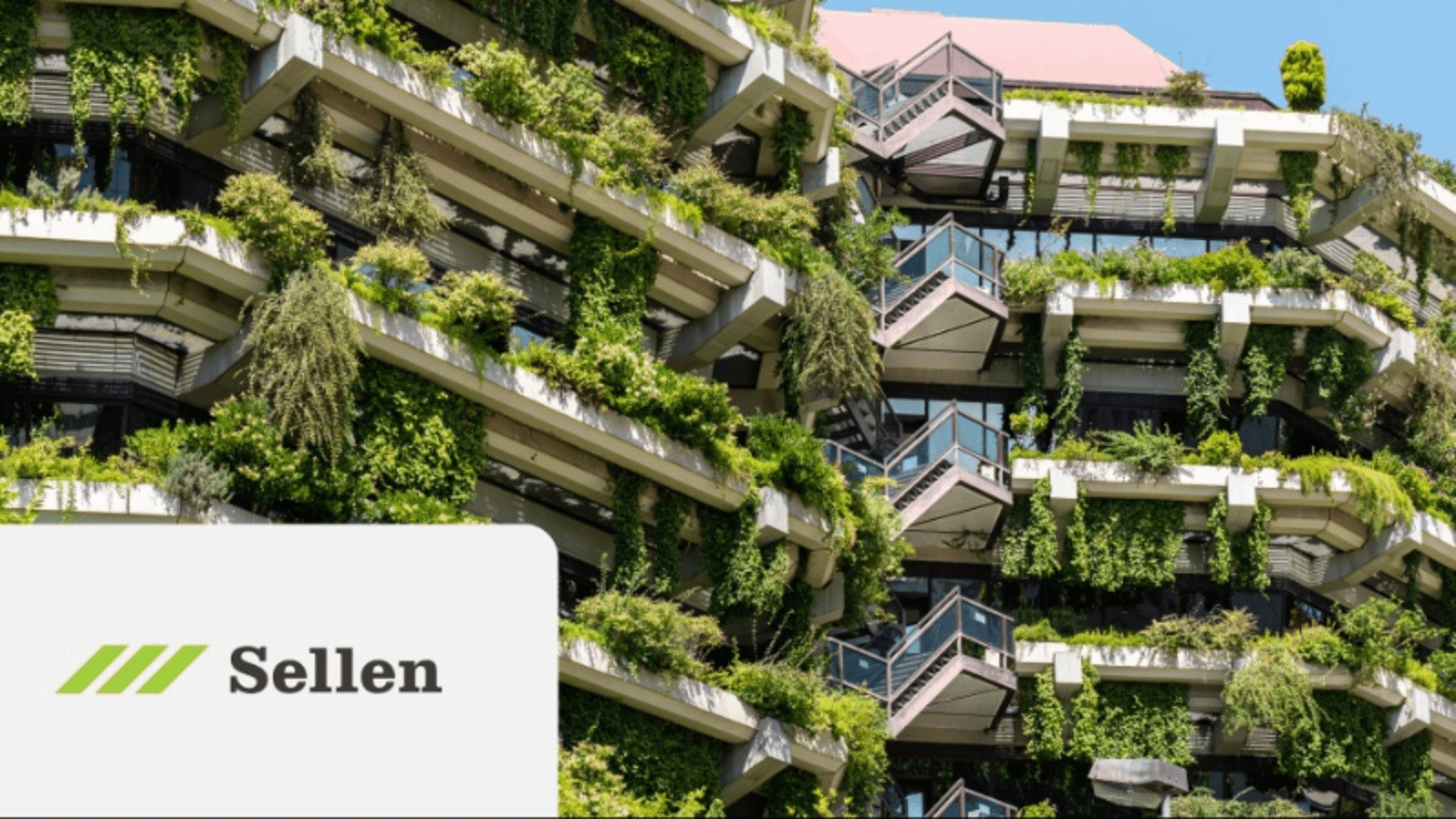 Green-covered apartment building exterior