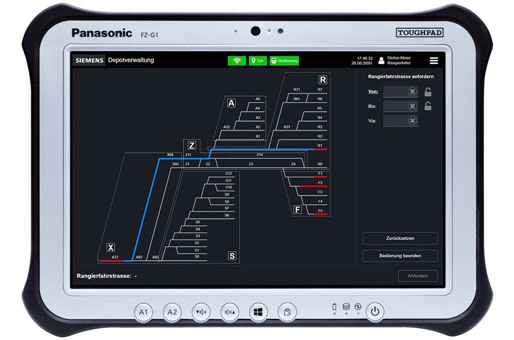 Panasonic Tablet mit Siemens Depotverwaltungssoftware