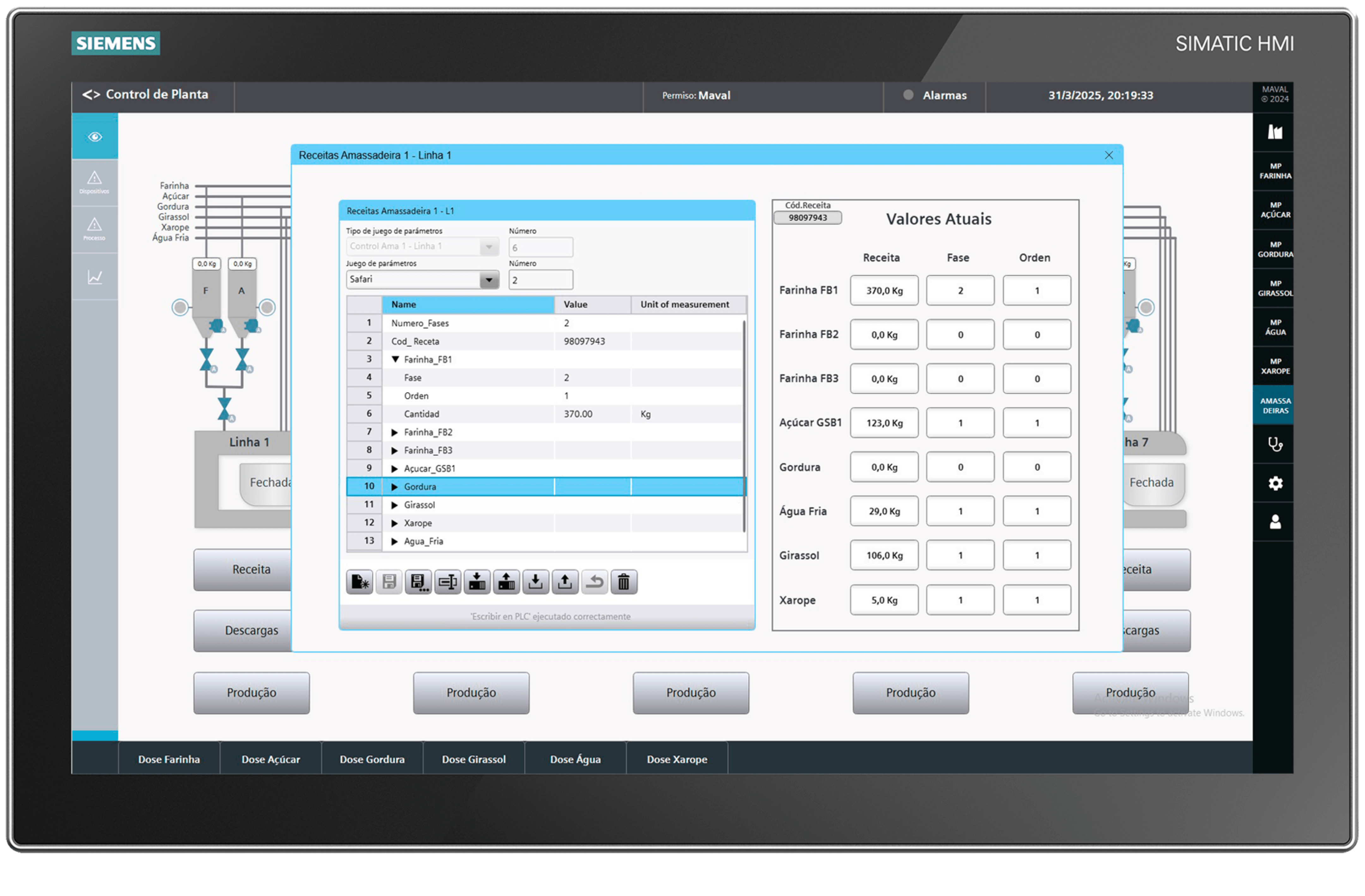 Automatic Recipe Control