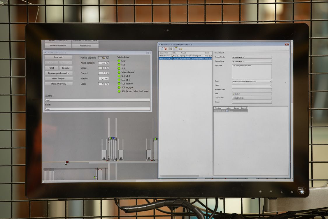 Monitor with the WinCC PM-MAINTENANCE software