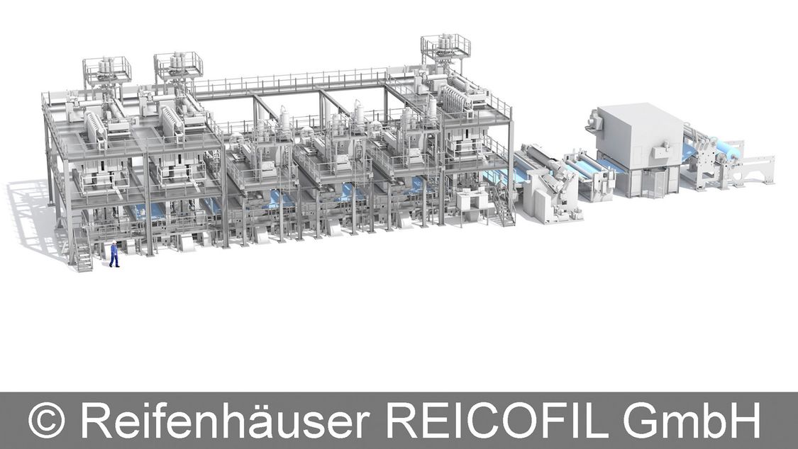 Fliesstoffanlage von Reifenhäuser Reicofil, automatisiert mit SIMATIC S7-1200.