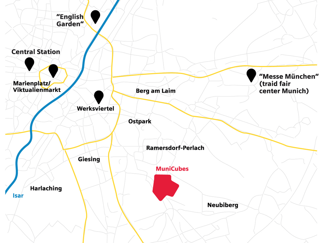 Directions to MuniCubes - Munich Perlach, public transport