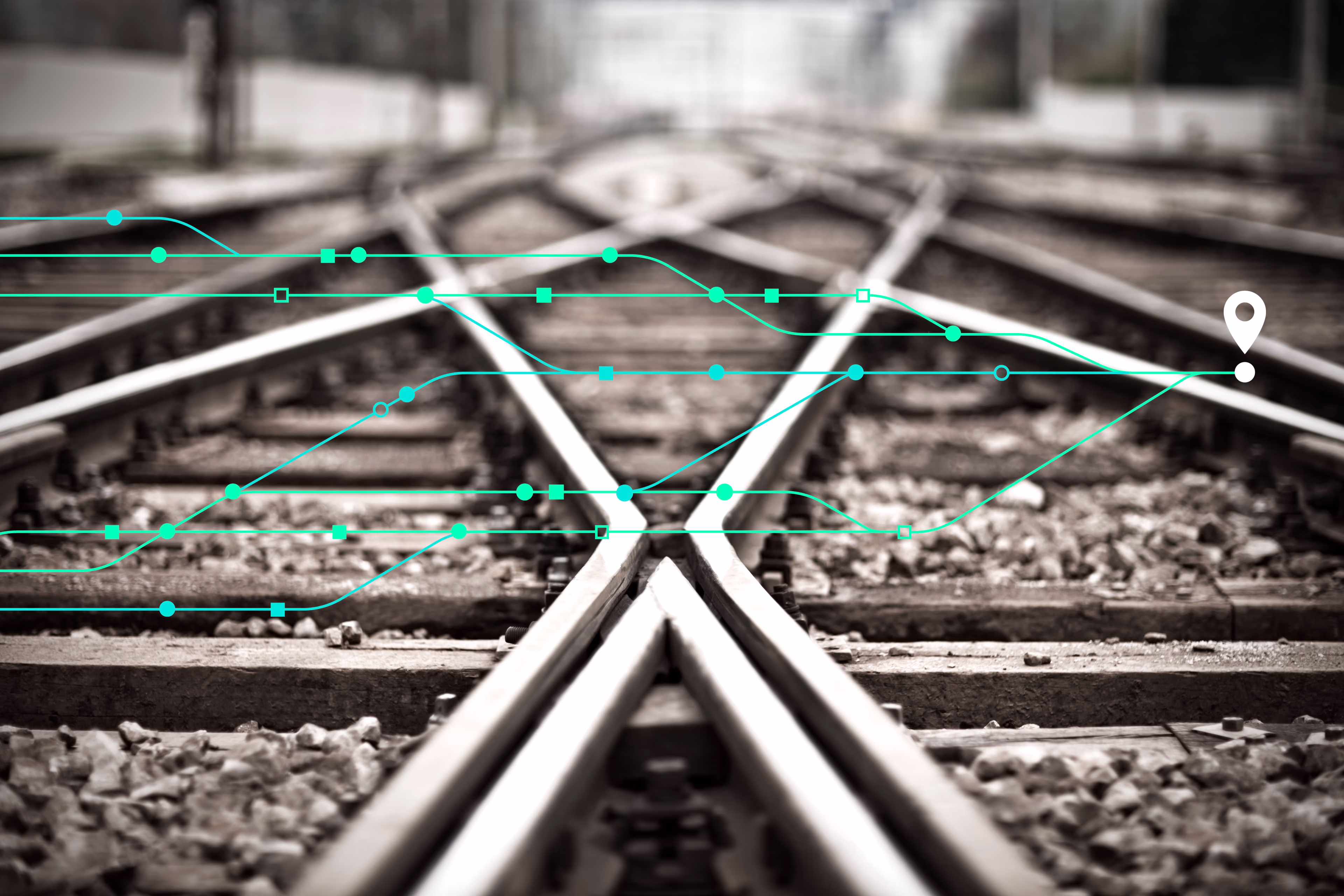 Railroad Tracks mit einem digitalen Layer Siemens Mobility Trackops Mobile Depotsteuerung