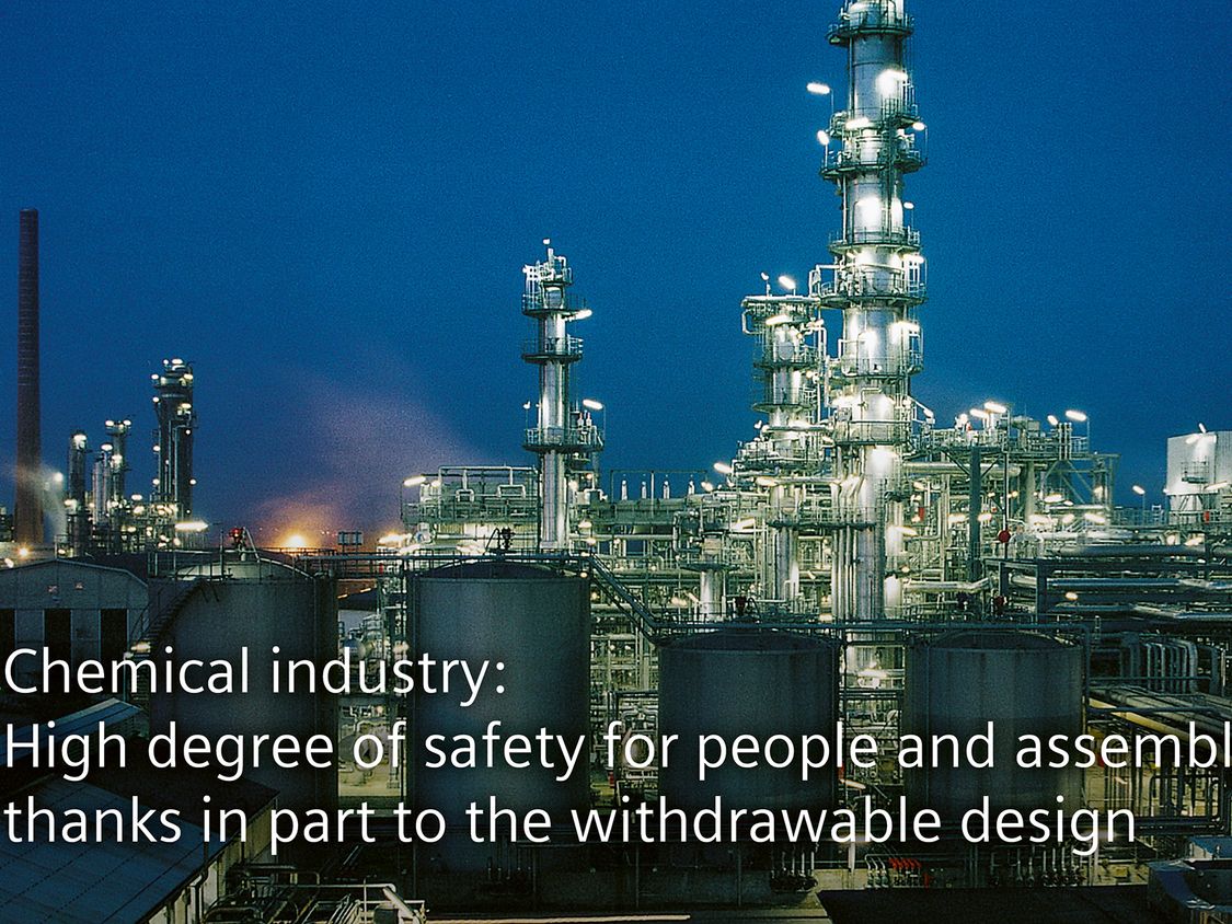 Chemical industry: High degree of safety for people and assemblies thanks in part to the withdrawable design