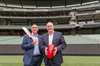 Stuart Fox, CEO at MCC and Peter Halliday, Chairman and CEO of Siemens Australia and New Zealand in the Melbourne Cricket Ground