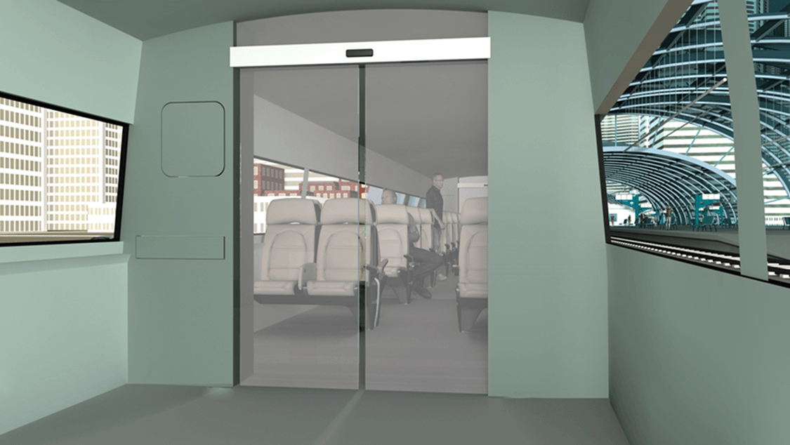 Automation of interior railway doors e.g. in a high-speed train
