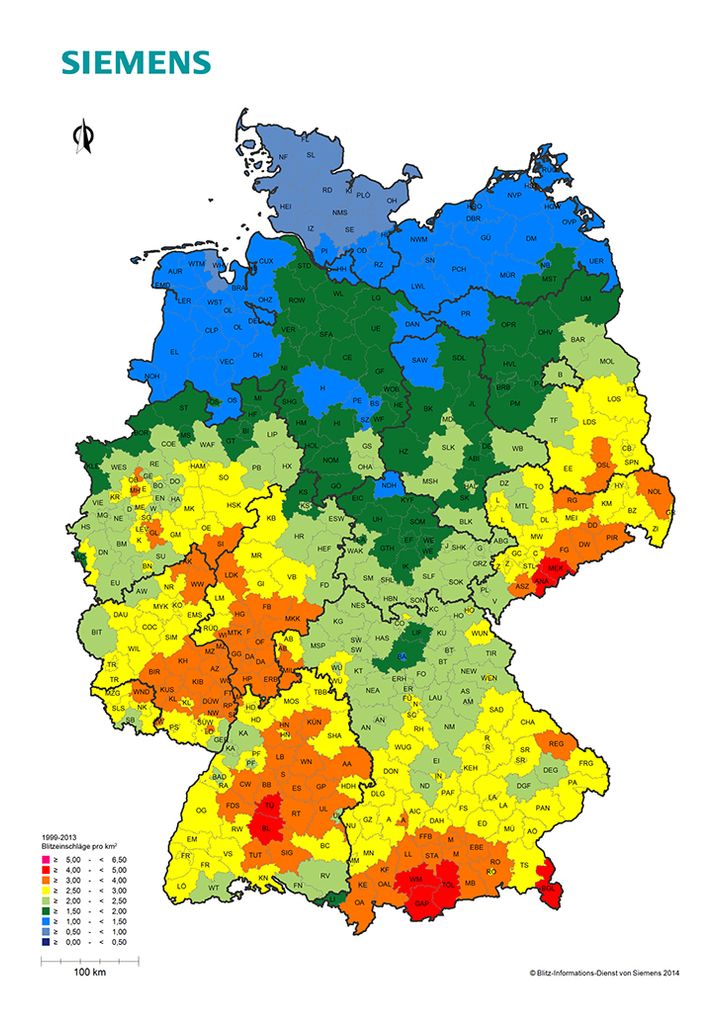karte blitzeinschläge deutschland Wo blitzt es am häufigsten? | Press | Company | Siemens