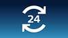 Icon showing 24 hours availability