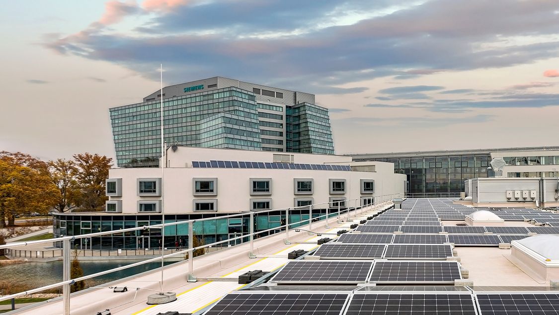 PV plant on the roof of Siemens campus Vienna