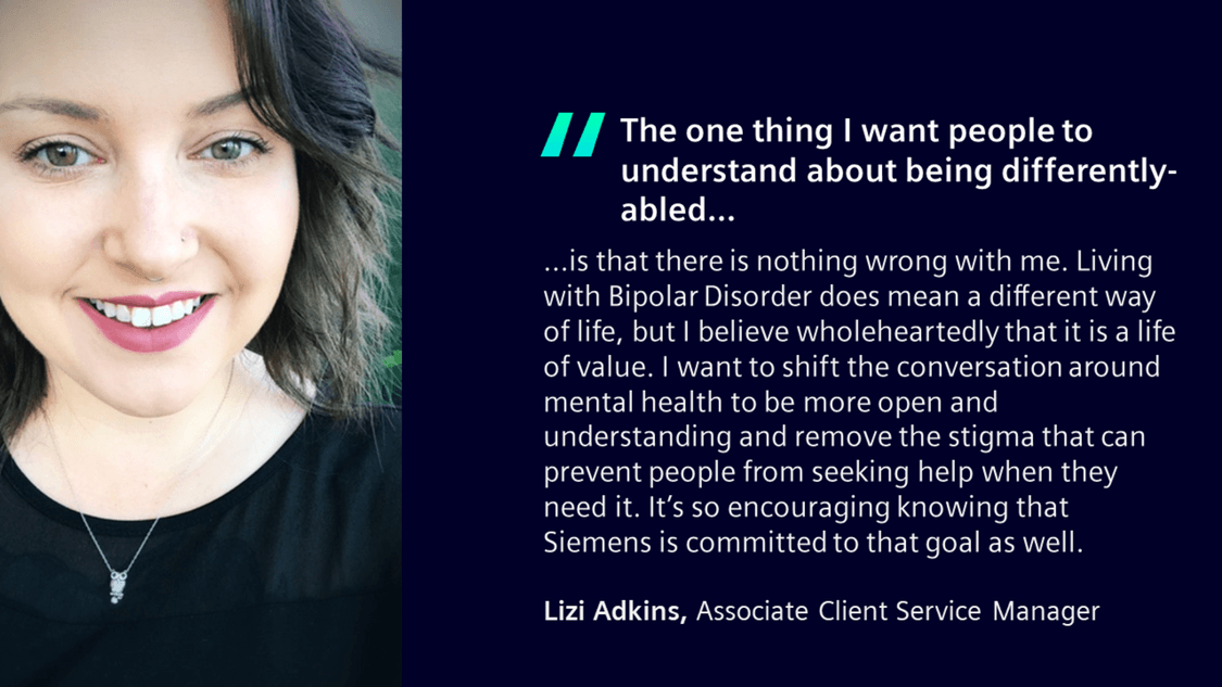 Portrait image and quote from Lizi Adkins, Associate Client Service Manager