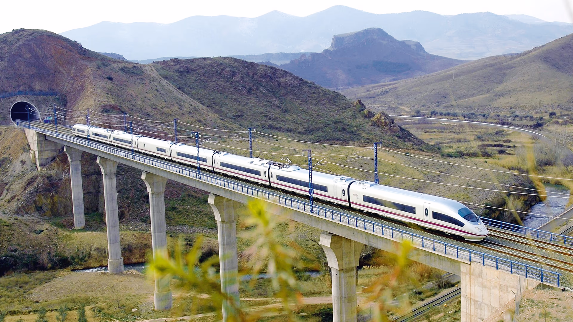 Velaro train running over a bridge in Spain Velaro train running over a bridge in Spain