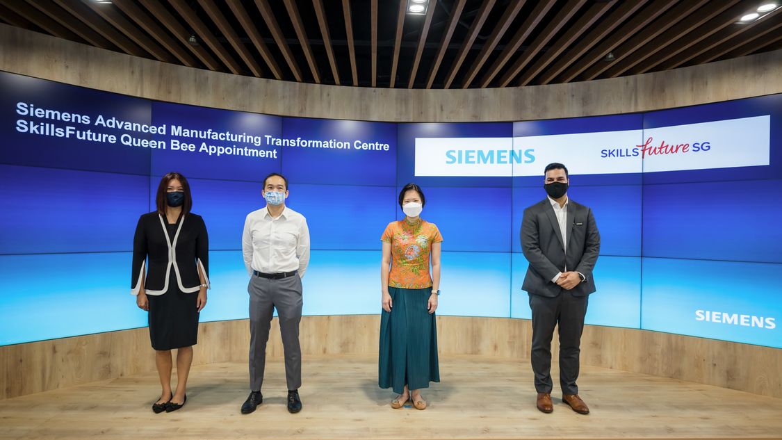 Siemens partners SkillsFuture Singapore as a SkillsFuture Queen Bee to mentor organisations in the Manufacturing sector in their digital transformation journey.