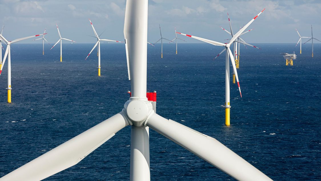Wind turbines at Borkum Riffgrund offshore wind park